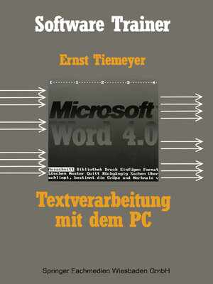 cover image of Textverarbeitung mit Microsoft Word 4.0 auf dem PC